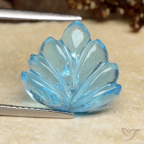 7.81ct Naturale Blu svizzero Topazio, Taglio a fiore, Trasparente