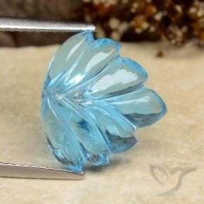 Topazio Blu svizzero naturale da 7.81 ct, Taglio a fiore, Trasparente