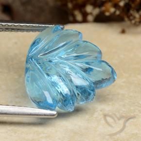 Topazio Blu svizzero naturale da 7.81 ct, Taglio a fiore, Trasparente