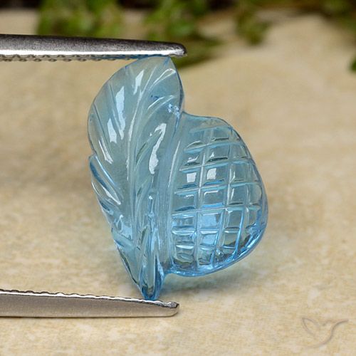 5.13ct Naturale Blu svizzero Topazio, Taglio a fiore, Trasparente