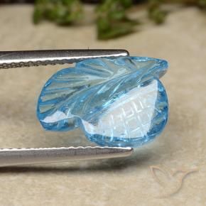 Topazio Blu svizzero naturale da 5.13 ct, Taglio a fiore, Trasparente