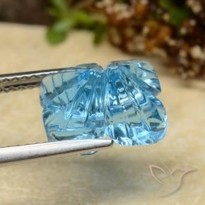 Topazio Blu svizzero naturale da 5.81 ct, Taglio a fiore, Trasparente