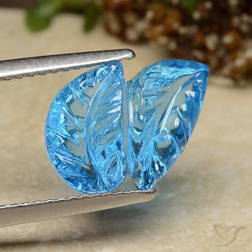 Topazio Blu svizzero naturale da 5.81 ct, Taglio a fiore, Trasparente