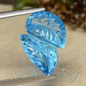 Topazio Blu svizzero naturale da 5.81 ct, Taglio a fiore, Trasparente
