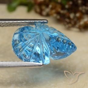 Topazio Blu svizzero naturale da 5.81 ct, Taglio a fiore, Trasparente