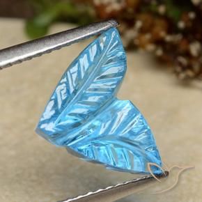 Topazio Blu svizzero naturale da 4.41 ct, Taglio a fiore, Trasparente