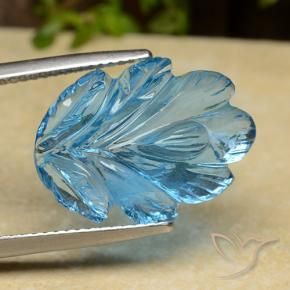 Topazio Blu svizzero naturale da 15.17 ct, Taglio a fiore, Trasparente