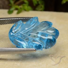 Topazio Blu svizzero naturale da 15.17 ct, Taglio a fiore, Trasparente