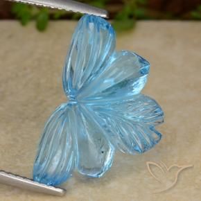 Topazio Blu svizzero naturale da 12.06 ct, Taglio a fiore, Trasparente