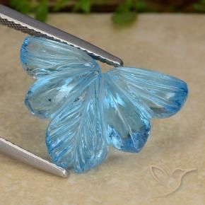 Topazio Blu svizzero naturale da 12.06 ct, Taglio a fiore, Trasparente
