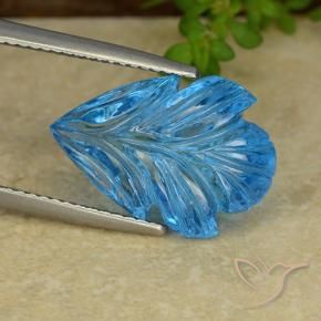 Topazio Blu svizzero naturale da 10.37 ct, Taglio a fiore, Trasparente