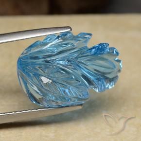 Topazio Blu svizzero naturale da 13.62 ct, Taglio a fiore, Trasparente