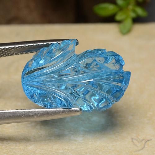 Topazio naturale blu da 17,03 ct, forma fantasia, trasparente
