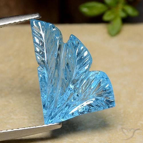 Topazio Blu svizzero naturale da 11.40 ct, Taglio a fantasia, Trasparente
