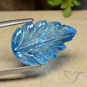Topazio Blu svizzero naturale da 13.36 ct, Taglio a fiore, Trasparente