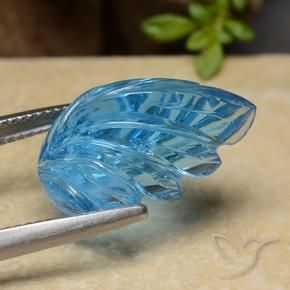 Topazio Blu svizzero naturale da 13.36 ct, Taglio a fiore, Trasparente