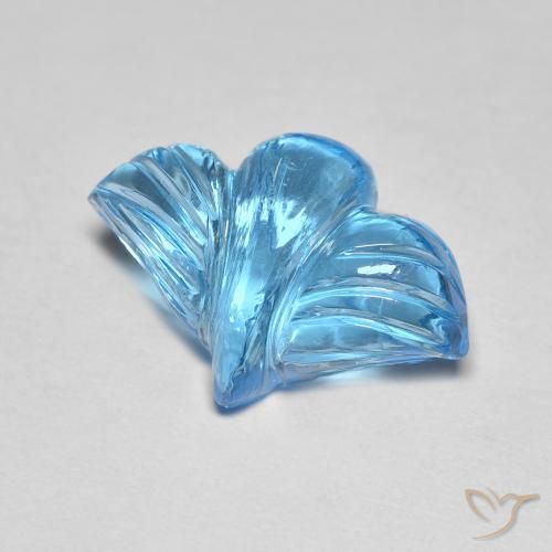 Topazio Blu svizzero naturale da 7.30 ct, Taglio a fiore, Trasparente