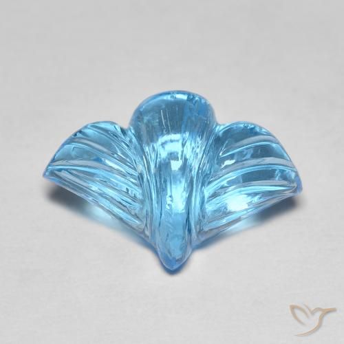 Topazio Blu svizzero naturale da 7.30 ct, Taglio a fiore, Trasparente