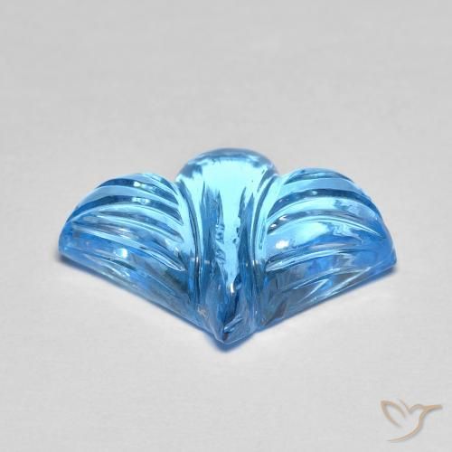 Topazio Blu svizzero naturale da 7.30 ct, Taglio a fiore, Trasparente