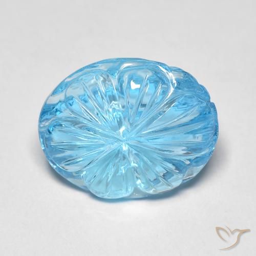 8.37ct Naturale Blu svizzero Topazio, Ovale, Trasparente