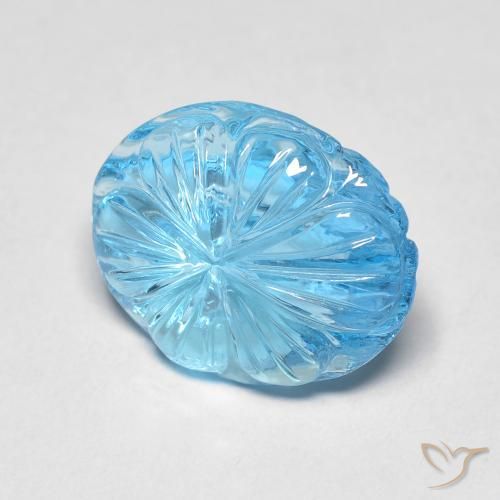 Topazio Blu svizzero naturale da 8.37 ct, Ovale, Trasparente