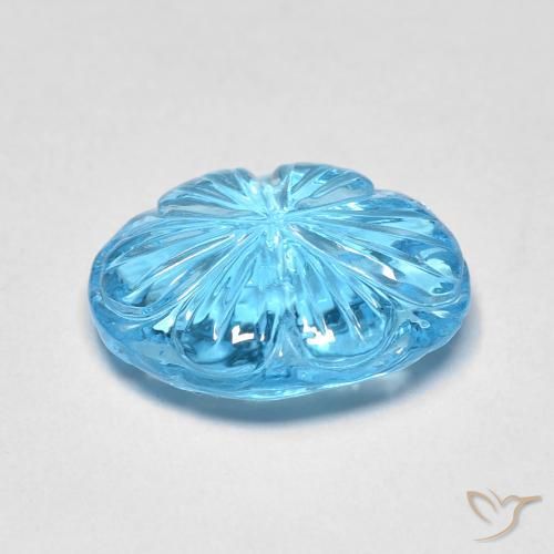 Topazio Blu svizzero naturale da 8.37 ct, Ovale, Trasparente