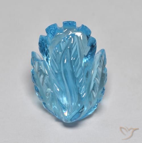 Topazio Blu svizzero naturale da 13.53 ct, Taglio a fiore, Trasparente