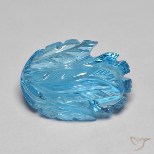 Topazio Blu svizzero naturale da 13.53 ct, Taglio a fiore, Trasparente