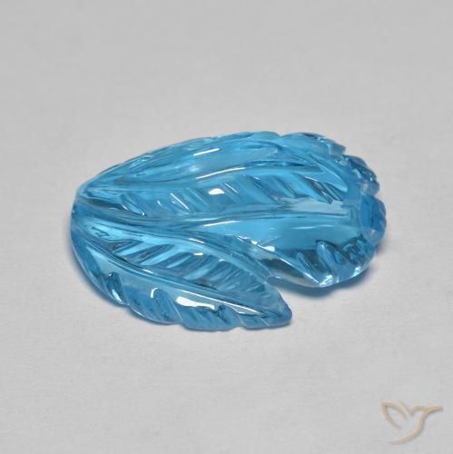 Topazio Blu svizzero naturale da 13.53 ct, Taglio a fiore, Trasparente