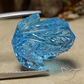 Topazio Blu svizzero naturale da 19.85 ct, Taglio a fiore, Trasparente