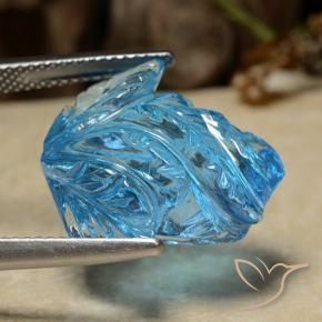 Topazio Blu svizzero naturale da 19.85 ct, Taglio a fiore, Trasparente