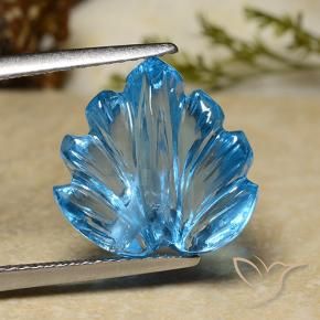 Topazio Blu svizzero naturale da 8.71 ct, Taglio a fiore, Trasparente