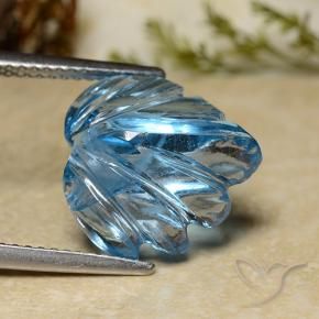 Topazio Blu svizzero naturale da 8.71 ct, Taglio a fiore, Trasparente