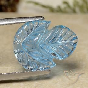Topazio Blu svizzero naturale da 4.68 ct, Taglio a fiore, Trasparente