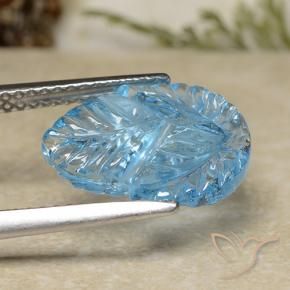 Topazio Blu svizzero naturale da 4.68 ct, Taglio a fiore, Trasparente