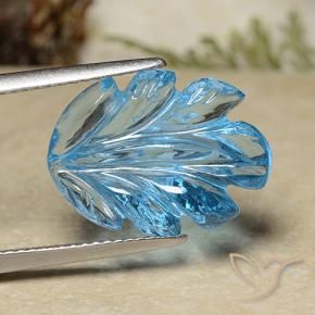 Topazio Blu svizzero naturale da 10.13 ct, Taglio a fiore, Trasparente