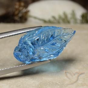 Topazio Celeste naturale da 16.08 ct, Taglio a fiore, Trasparente