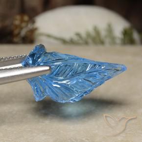 Topazio Celeste naturale da 16.08 ct, Taglio a fiore, Trasparente