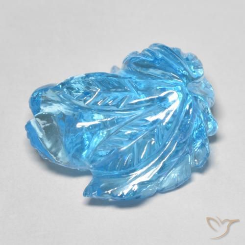 Topazio Blu svizzero naturale da 18.66 ct, Taglio a fiore, Trasparente
