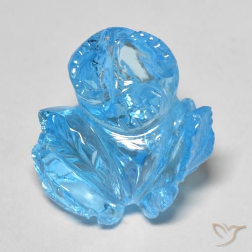 Topazio Blu svizzero naturale da 18.66 ct, Taglio a fiore, Trasparente