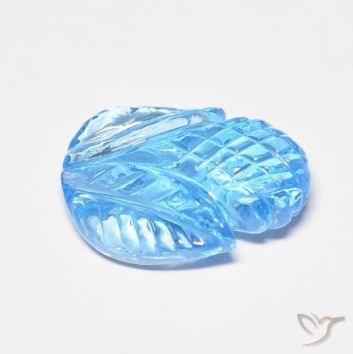 Topazio Celeste naturale da 7.44 ct, Taglio a fiore, Trasparente