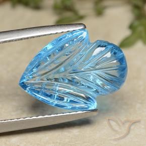 Topazio Blu svizzero naturale da 9.54 ct, Taglio a fiore, Trasparente