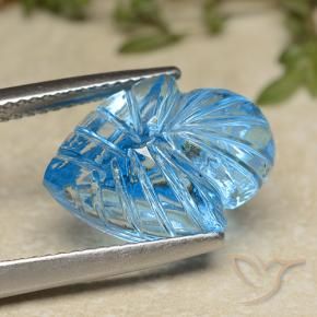 Topazio Blu svizzero naturale da 9.54 ct, Taglio a fiore, Trasparente