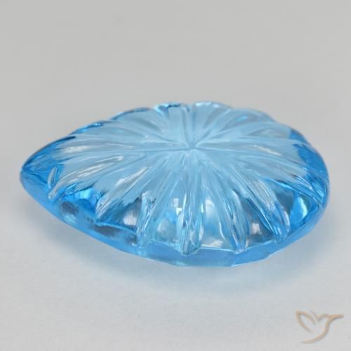 Topazio Blu svizzero naturale da 11.55 ct, Forma a pera, Trasparente