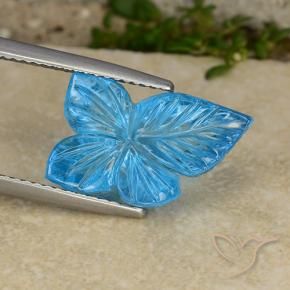 Topazio Blu svizzero naturale da 8.01 ct, Taglio a fiore, Trasparente