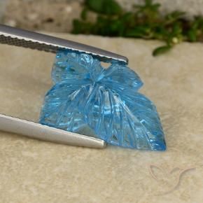Topazio Blu svizzero naturale da 8.01 ct, Taglio a fiore, Trasparente