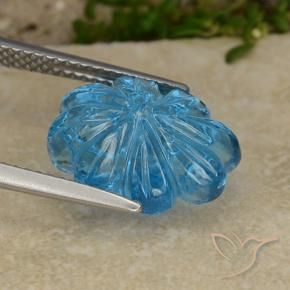 Topazio Blu svizzero naturale da 8.05 ct, Taglio a fiore, Trasparente