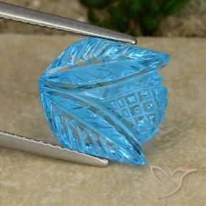 Topazio Blu svizzero naturale da 8.41 ct, Taglio a fiore, Trasparente
