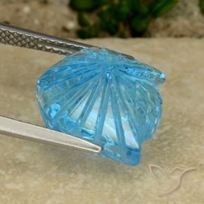 Topazio Blu svizzero naturale da 8.41 ct, Taglio a fiore, Trasparente