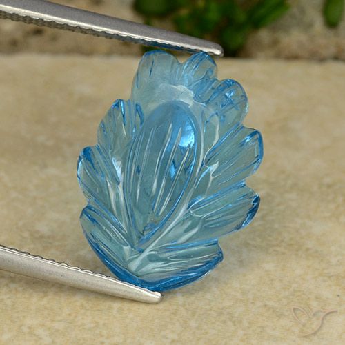 Topazio Blu svizzero naturale da 9.91 ct, Taglio a fiore, Trasparente